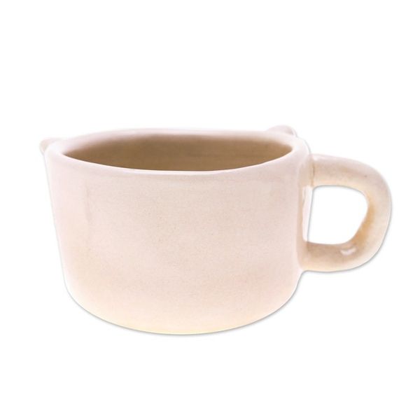 Alternate image for Thai Artisan-Made Animal-Themed Ceramic White Cat Demitasse White Cat Demitasse