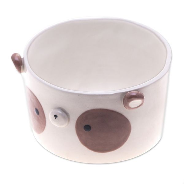Alternate image for Brown Panda Ceramic Flower Pot and Saucer Set Extra Large Brown Panda Nature