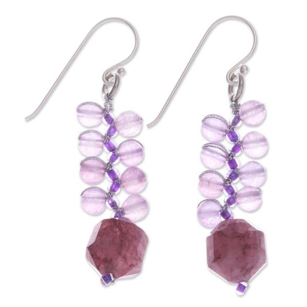 Alternate image for Artisan-Made Glass Beaded Elderberry-Shaped Dangle Earrings Elderberries
