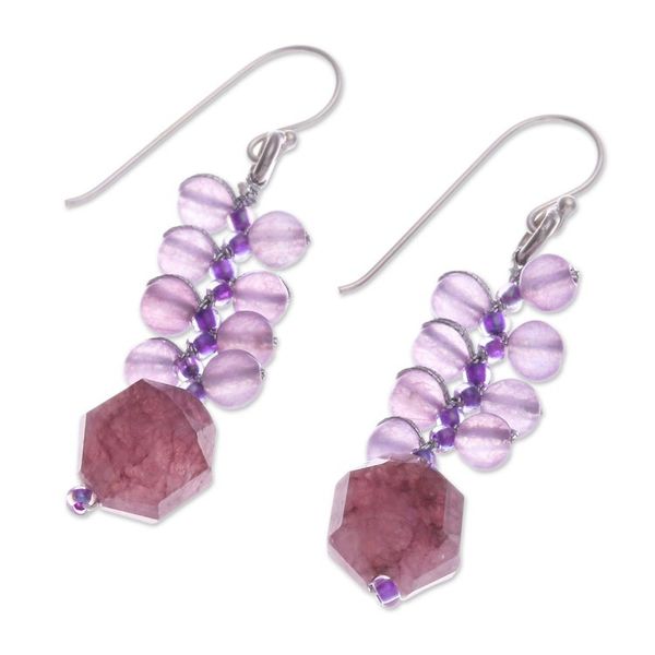 Alternate image for Artisan-Made Glass Beaded Elderberry-Shaped Dangle Earrings Elderberries