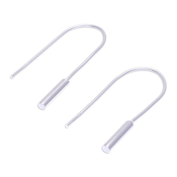 Alternate image for Modern Polished Cylindrical Sterling Silver Drop Earrings Shiny Cattails