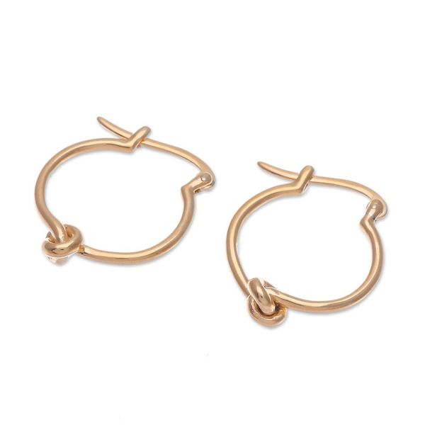 Alternate image for Avant-Garde 18k Gold-Plated Hoop Earrings Made in Thailand Tied Glamour