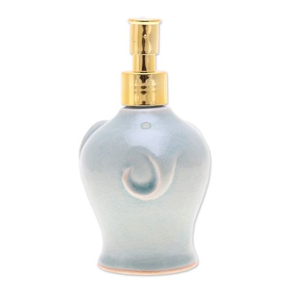 Alternate image for Crackled Celadon Ceramic Elephant Soap Dispenser in Green Misty Elephant