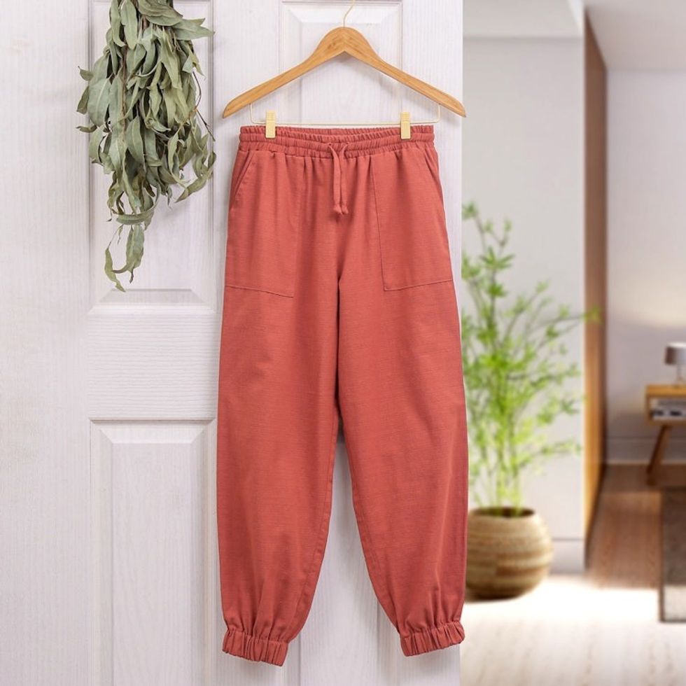 Salamander Cotton Twill Jogger Pants with Drawstring Waist 'Casual in Sienna'