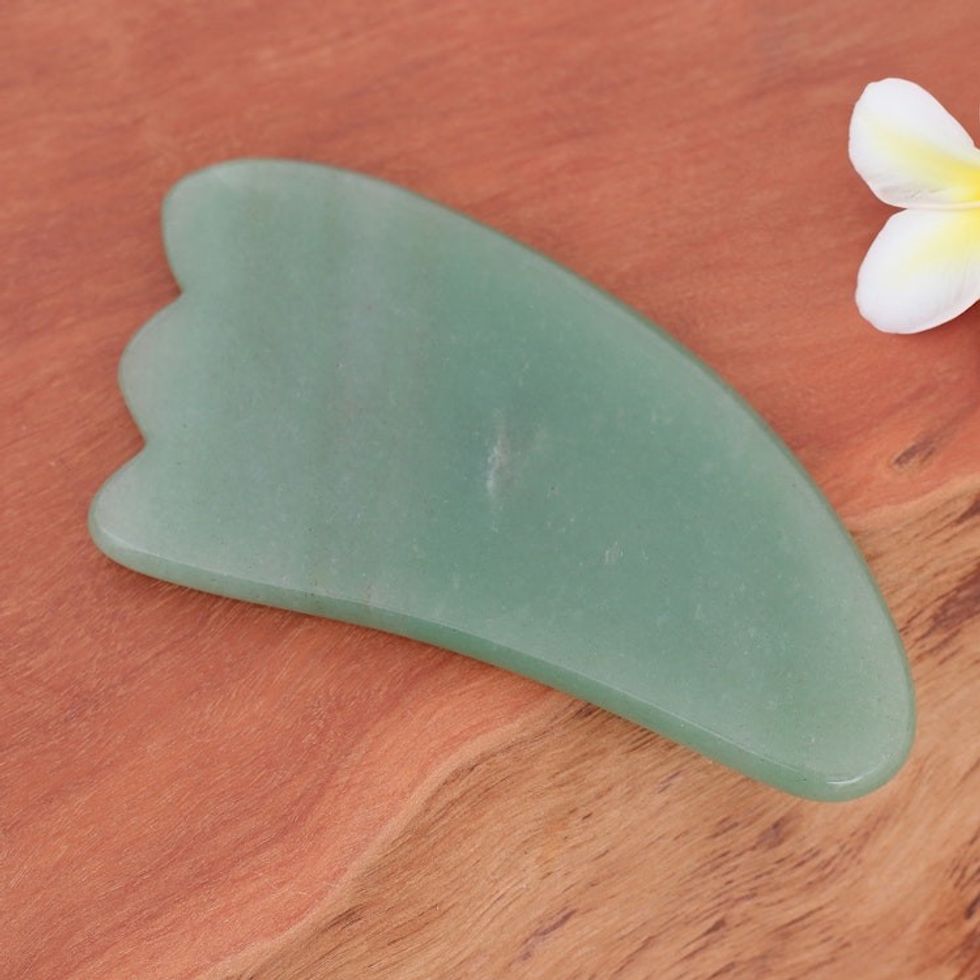 Aventurine Gua Sha Facial Massage Stone from Thailand 'Gua Sha in Green'