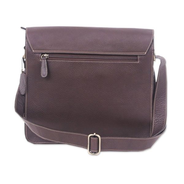 Alternate image for Handcrafted Adjustable 100 Black Leather Shoulder Bag Metropolitan Black