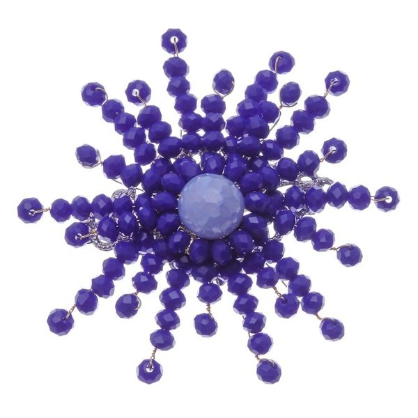 Alternate image for Star-Shaped Blue Chalcedony and Glass Beaded Brooch The Magical Starlight
