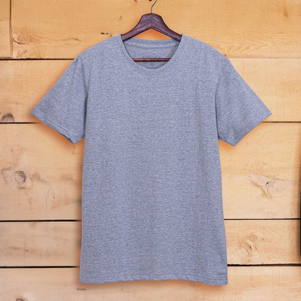 100 Recycled Yarn T-Shirt in Grey 'Grey Ecology'
