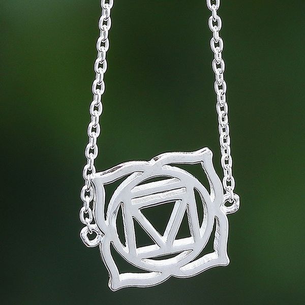 Alternate image for Artisan Crafted Cubic Zirconia Pendant Necklace Chakra Spin in Root