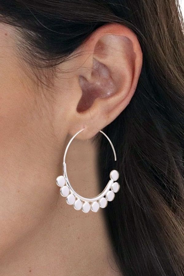 Alternate image for Handcrafted Sterling Silver Half-Hoop Earrings from Thailand Modern Empire