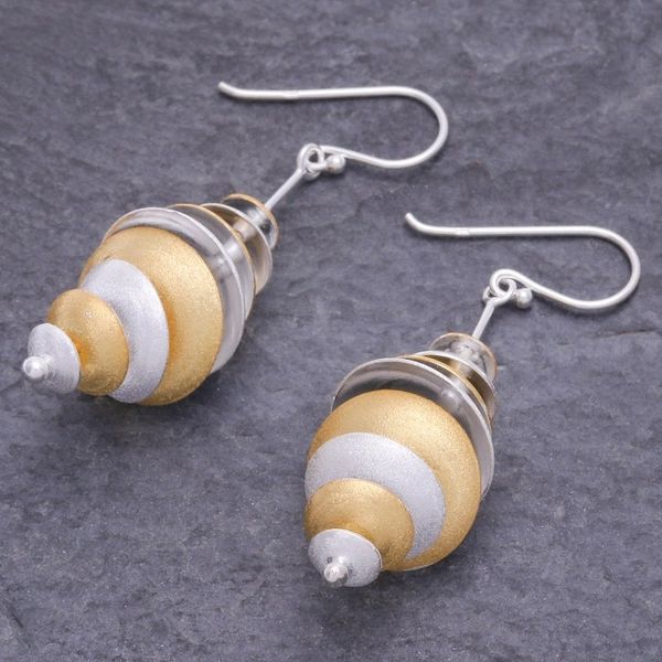 Alternate image for Gold-Accented Sterling Silver Dangle Earrings from Thailand Romantic Drama