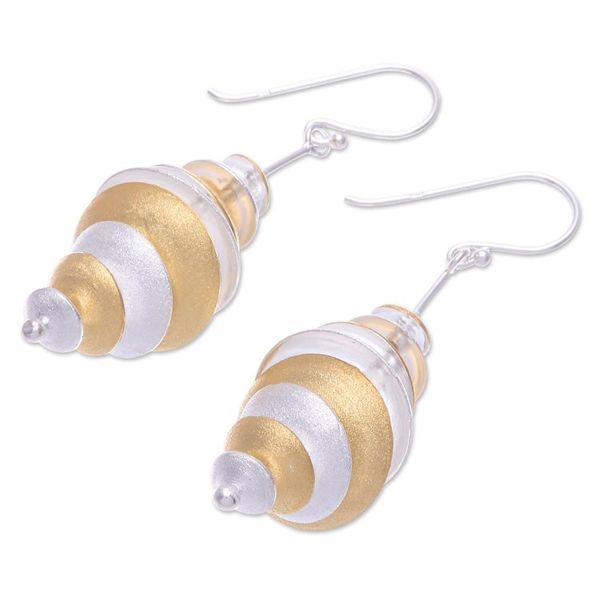 Alternate image for Gold-Accented Sterling Silver Dangle Earrings from Thailand Romantic Drama