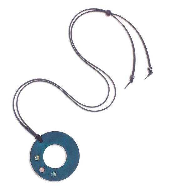 Alternate image for Handcrafted Agate and Leather Pendant Necklace from Thailand Lucky Agate Ring