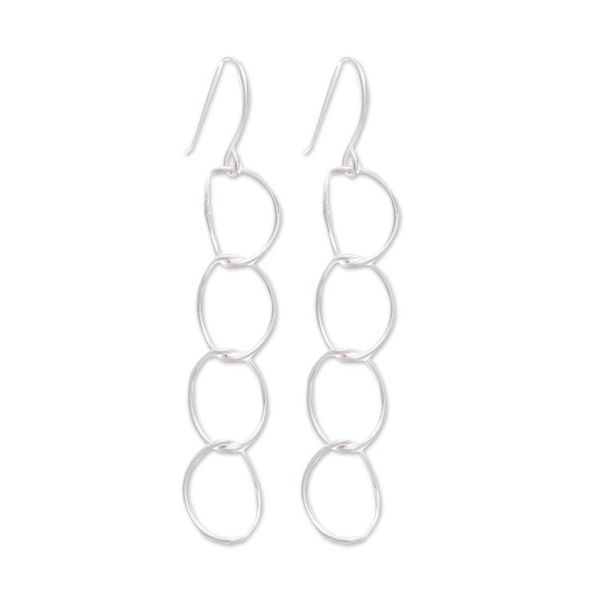 Alternate image for Abstract Sterling Silver Dangle Earrings from Thailand Abstract Unions