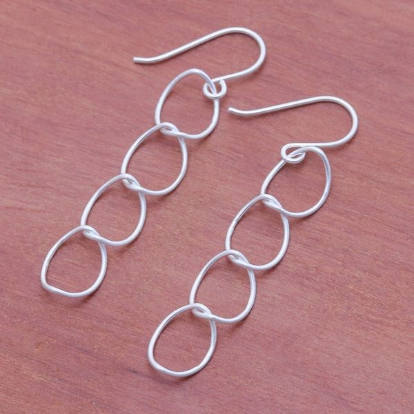 Alternate image for Abstract Sterling Silver Dangle Earrings from Thailand Abstract Unions