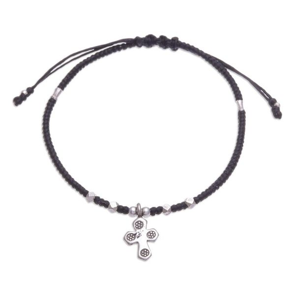 Alternate image for Handcrafted Braided Bracelet with Cross Pendant Tribal Cross