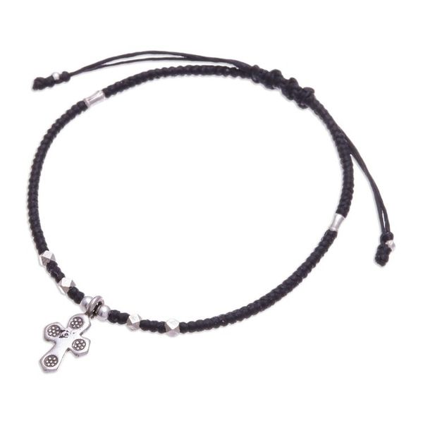 Alternate image for Handcrafted Braided Bracelet with Cross Pendant Tribal Cross