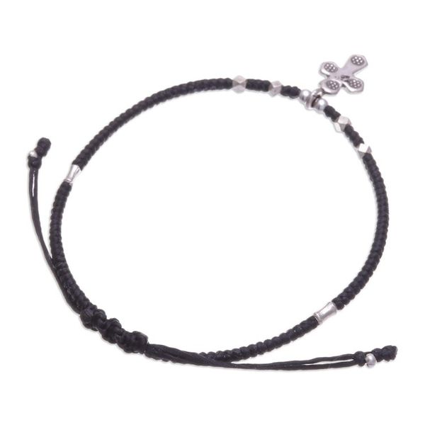 Alternate image for Handcrafted Braided Bracelet with Cross Pendant Tribal Cross