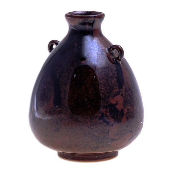 Alternate image for Handcrafted Ceramic Bud Vase from Thailand Chiang Mai Rustic