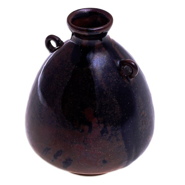 Alternate image for Handcrafted Ceramic Bud Vase from Thailand Chiang Mai Rustic