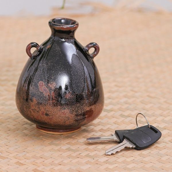 Alternate image for Handcrafted Ceramic Bud Vase from Thailand Chiang Mai Rustic