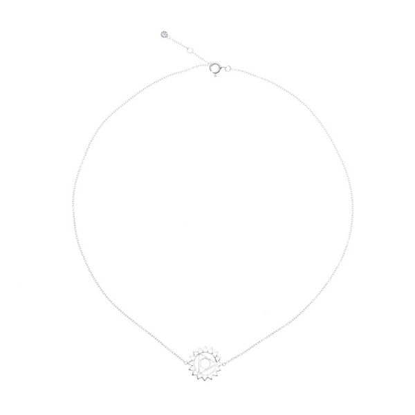 Alternate image for Sterling Silver Pendant Necklace with Blue Cubic Zirconia Blue Throat Chakra