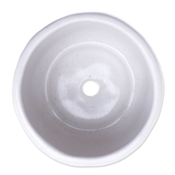 Alternate image for Handcrafted Ceramic Flower Pot with White and Blue Tones Dazzling Bud
