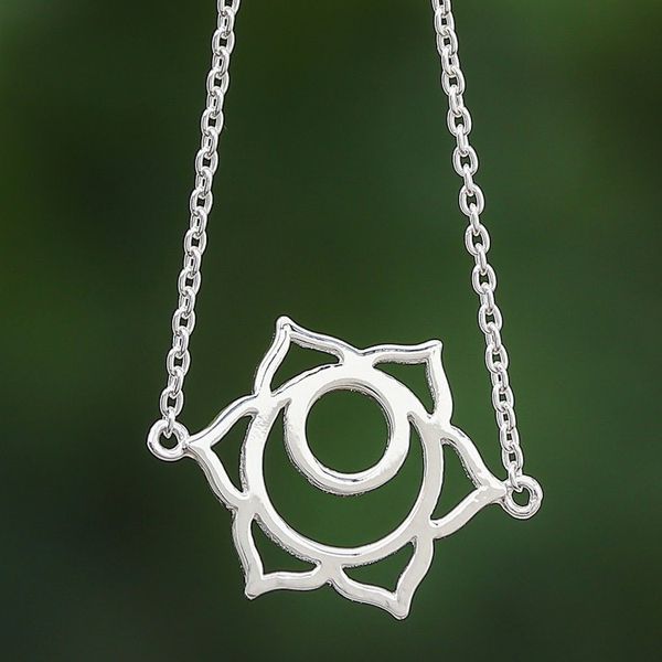 Alternate image for Handcrafted Cubic Zirconia Pendant Necklace Chakra Spin in Sacral