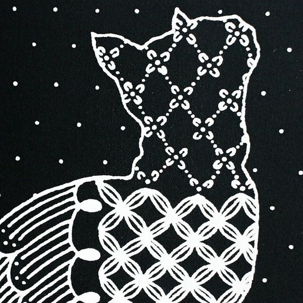 Alternate image for Thai Kitty Cat Painting with Design Motifs Waiting Cat