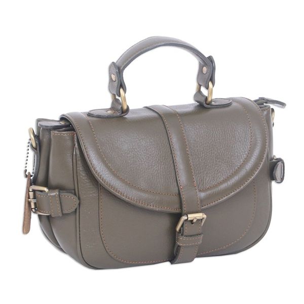 Alternate image for 100 Olive Leather Shoulder Bag with Detachable Strap Olive Queen