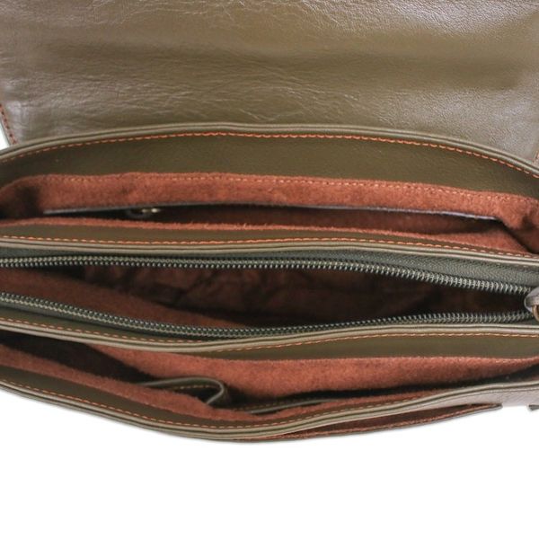 Alternate image for 100 Olive Leather Shoulder Bag with Detachable Strap Olive Queen