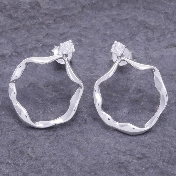 Alternate image for Hand Made Thai Cubic Zirconia Drop Earrings Outside the Circle