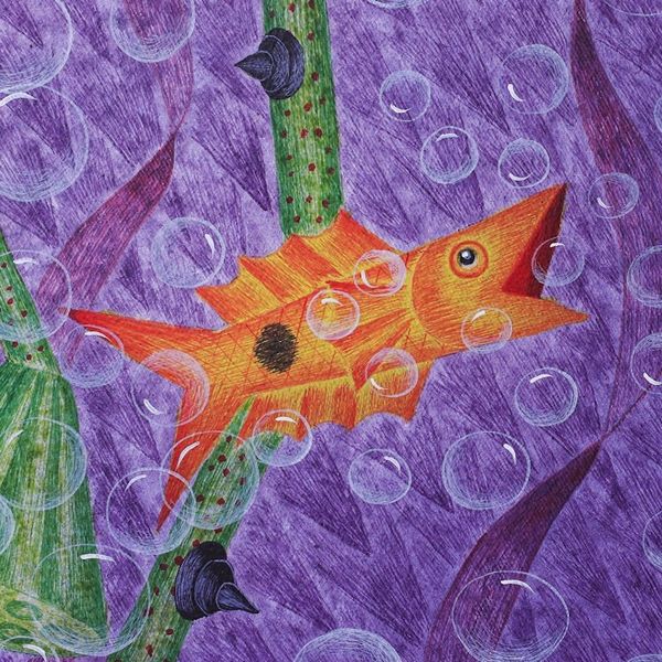 Alternate image for Signed Original Acrylic Painting from Thailand Big Fish Eat Little Fish I
