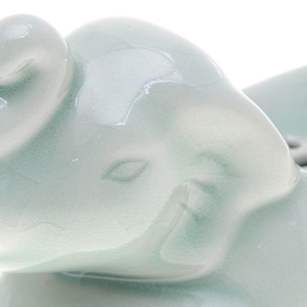 Alternate image for Handcrafted Celadon Ceramic Elephant Soap Dish in Green Elephant Clean