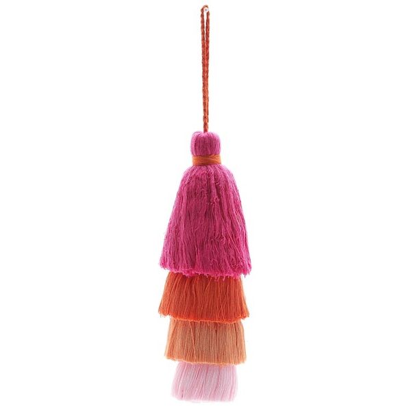 Alternate image for Cotton and Acrylic Azalea Ornament with Raintree Wood Beads Happy Azalea Home