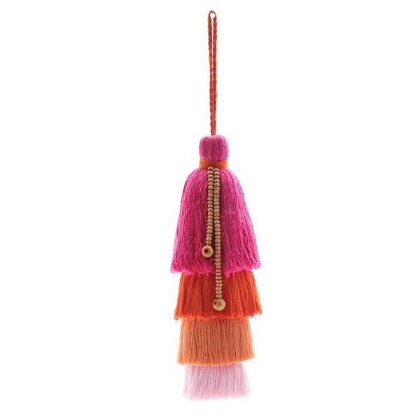 Alternate image for Cotton and Acrylic Azalea Ornament with Raintree Wood Beads Happy Azalea Home
