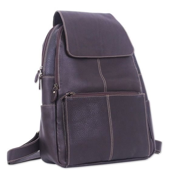 Alternate image for Handcrafted Travel-Friendly Chocolate Leather Backpack Adventurer Days in Chocolate