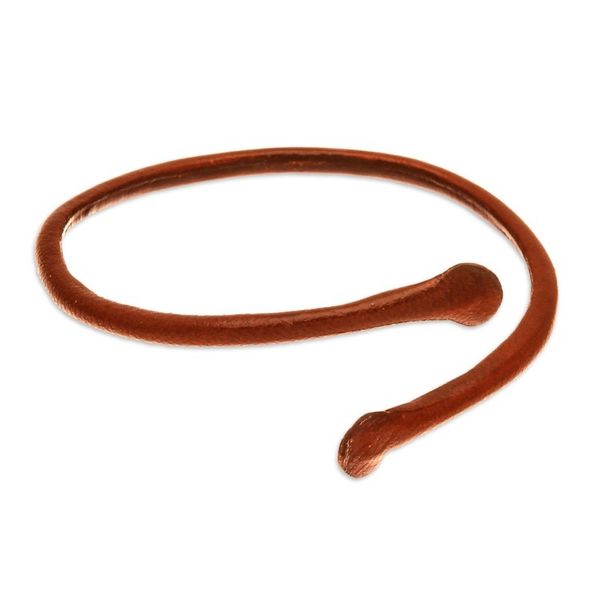 Alternate image for Unisex Brown Dyed Leather Cuff Bracelet Handmade in Thailand Young Bud in Brown