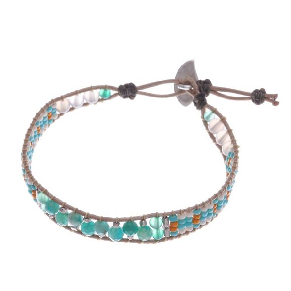 Alternate image for Beaded Wristband Bracelet with Amazonite and Chalcedony Colorful Dream