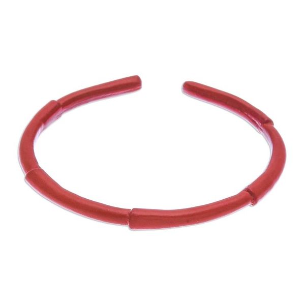 Alternate image for Bamboo-Inspired Adjustable Red Leather Cuff Bracelet Passionate Bamboo
