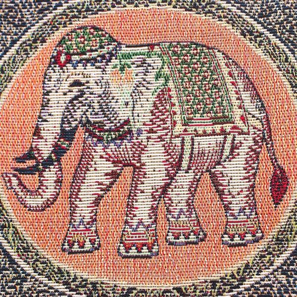 Alternate image for Handmade Cotton Blend Elephant-Themed Sling Bag with Pompoms Elephant Flair