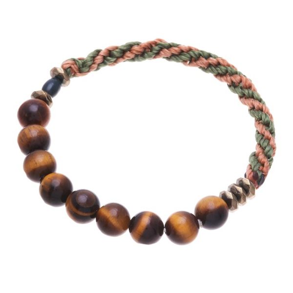 Alternate image for Multi-Gemstone Beaded Stretch Bracelet in Brown and Green Earth Journey