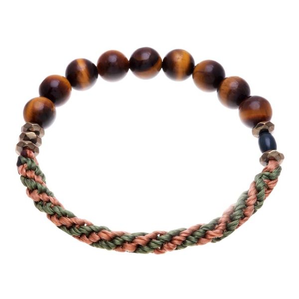 Alternate image for Multi-Gemstone Beaded Stretch Bracelet in Brown and Green Earth Journey