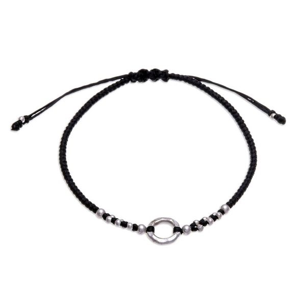 Alternate image for Handcrafted Silver Pendant Bracelet with Braided Design Modern Ancestry