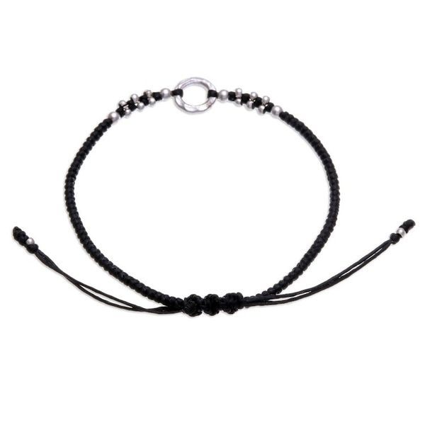 Alternate image for Handcrafted Silver Pendant Bracelet with Braided Design Modern Ancestry