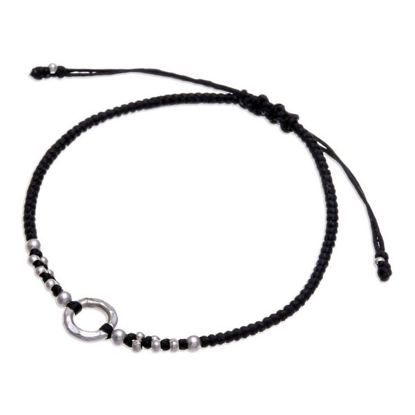 Alternate image for Handcrafted Silver Pendant Bracelet with Braided Design Modern Ancestry