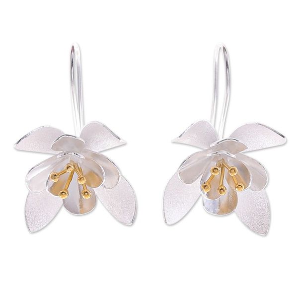 Alternate image for Artisan Crafted Gold-Accented Drop Earrings Flower Show