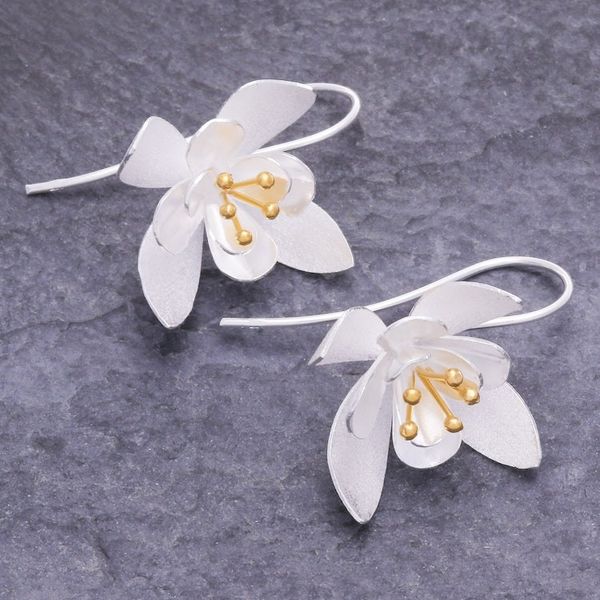 Alternate image for Artisan Crafted Gold-Accented Drop Earrings Flower Show