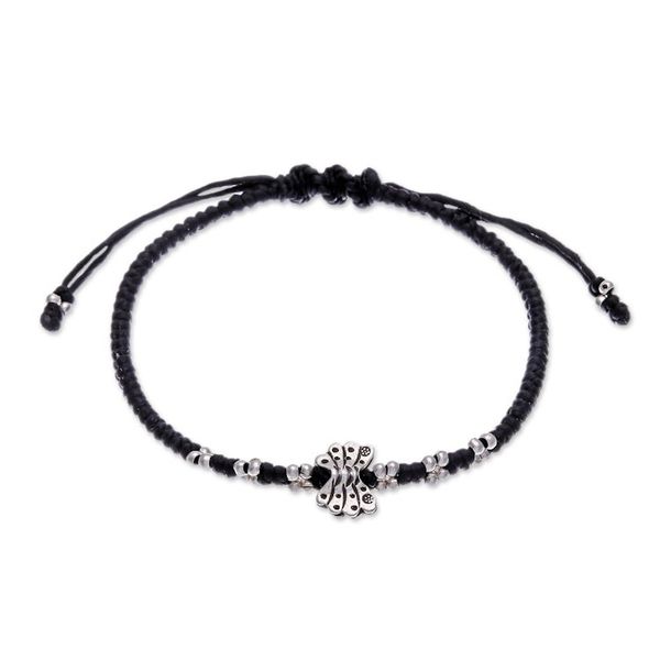 Alternate image for Thai Hand-braided 950 Silver Butterfly Pendant Bracelet Charming Butterfly