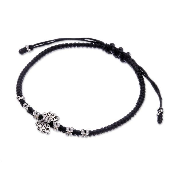 Alternate image for Thai Hand-braided 950 Silver Butterfly Pendant Bracelet Charming Butterfly